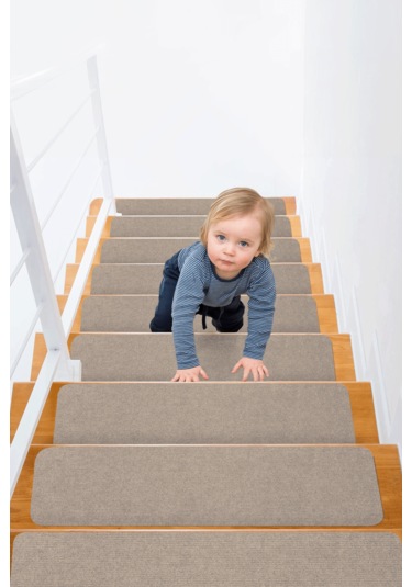 Halifleks Yapışkan Tabanlı Merdiven Basamak Paspası Rip Halı Kaymaz Tabanlı - Sütlü Kahve Sütlü Kahve