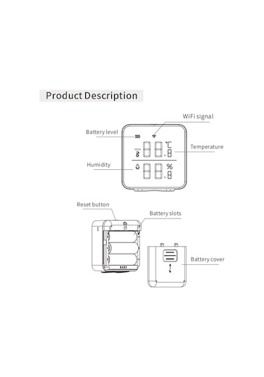 Ximistore9 Akıllı Wıfı Sıcaklık Ve Nem Sensörü, Pilsiz, Uzaktan İzleme İmkanı
