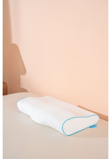 Visco Boyun Ağrısı Engelleyici Ortopedik Visko Yastık 56 34 10,5 Cm Beyaz