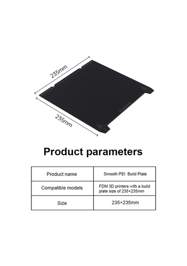 Xindoker Creality K1 235x235mm Peı Yüzeyli Platform Seti - Ender-3 S1/s1 Pro/ender-5 S1 Uyumlu, Yüksek Yapışkanlık, Dayanıklı Ve Düz Yüzey Siyah