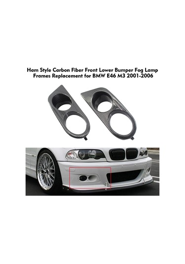 Youmex Bmw E46 M3 2001-2006 Karbon Desenli Abs Sis Lambası Çerçeveleri, 2 Adet Sol-sağ , Kolay Kurulum,  Yerine Tam Değiştirme