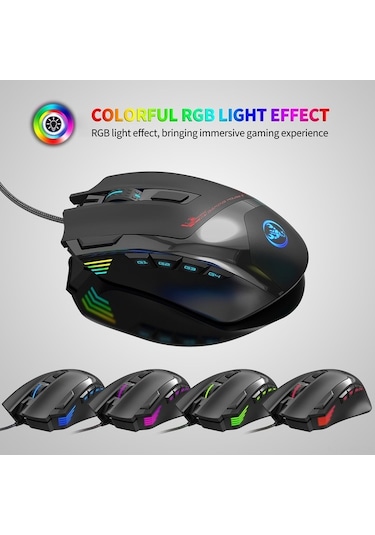 Novahub Hxsj S600 Rgb Oyun Fare - 7200 Dpı, Makro Programlama, 9 Tuşlu, Profesyonel, Aydınlatmalı 001