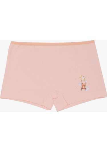 Breeze Kız Çocuk Boxer Sevimli Salıncaklı Ayıcık Baskılı 5-11 Yaş, Somon-somon Somon