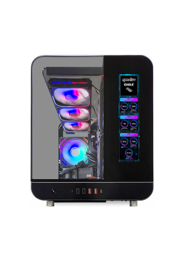 Quadro Qx100 Eagle Usb 3.2 Rgb Atx Mid Tower Siyah Kasa