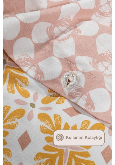 Elart Amanda Nevresim Takımı Tek Kişilik %100 Pamuk Ranforce Lastikli Çarşaf 160x220 Cm Sarı Sarı