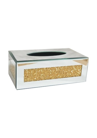 Homyl Mendil Kutusu Kapağı Oturma Odası Dekoru Vanity Tezgahı Altın