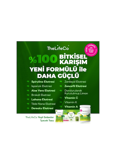 Thelifeco Green Blend Yeşil Sebzeler İçecek Tozu 120 G