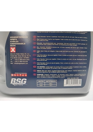 Bsg Kırmızı Organik -56 C Antifriz 3 L