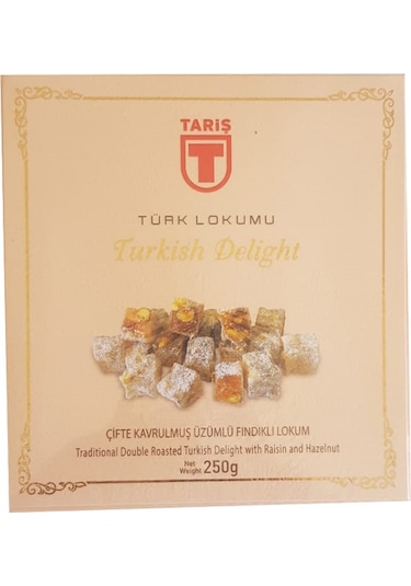 Tariş Çifte Kavrulmuş Üzümlü Fındıklı Lokum 250 G