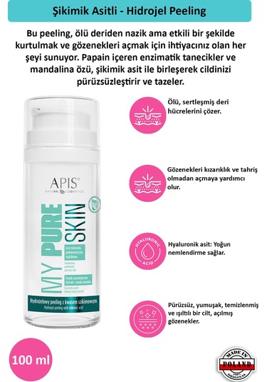 Apis Natural My Pure Skin Hidrojel Peeling 100 ML