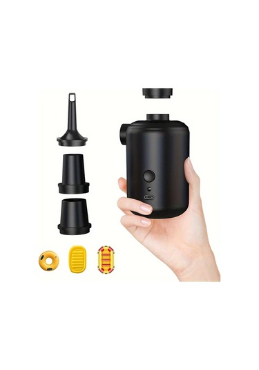 Boatshop1 3600mah Siyah Taşınabilir Hava Pompası Usb Şarj Edilebilir Hızlı Dolum Şişirme Deflatör Kamp Havuz Yatak Tekne