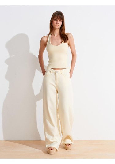 Dilvin 21052 Halter Yaka Top-açık Sarı-14390
