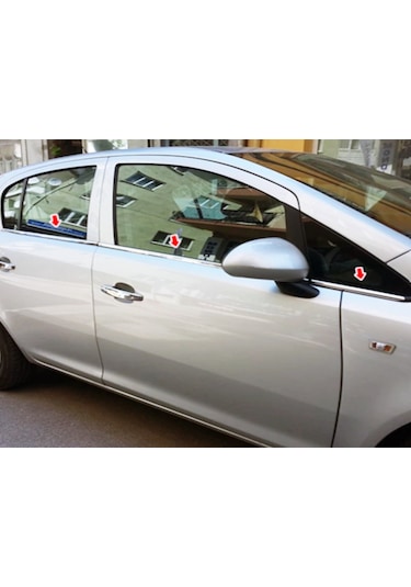 Opel Corsa D Krom Cam Çıtası 6 Prç 2007-2014 Arası P.çelik