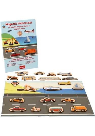 Rossie Ahşap Mıknatıslı Taşıt Oyun Seti