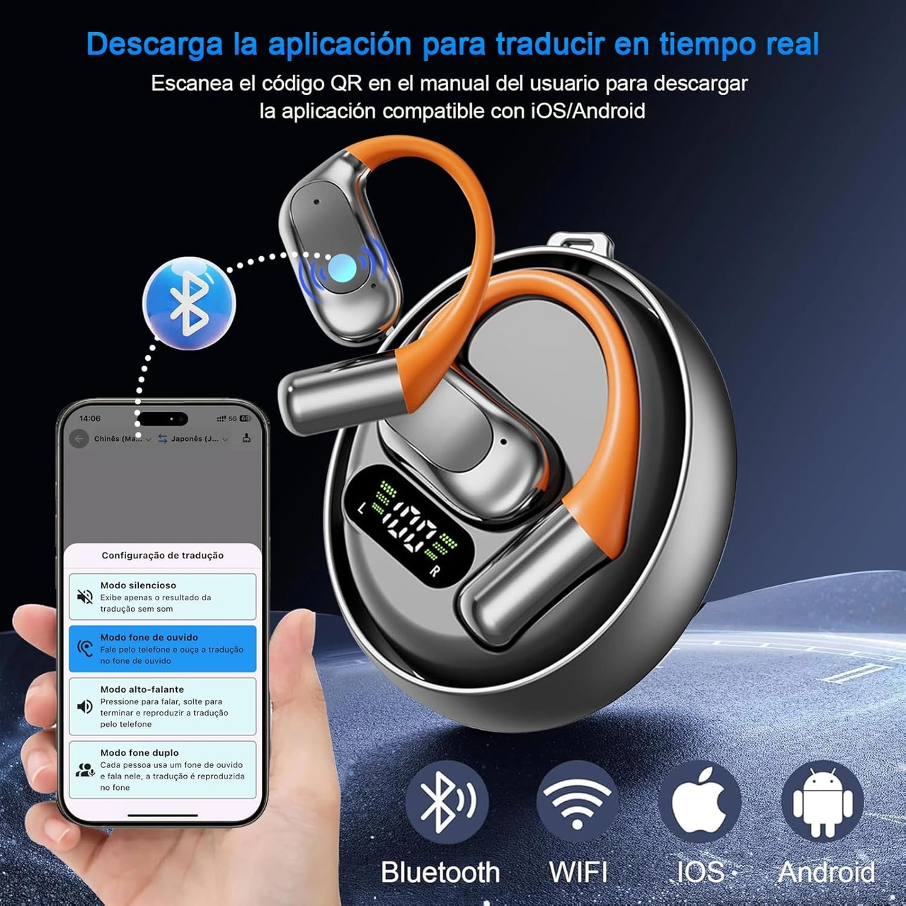 Lemestar M113 Açık Kulaklı Aı Çeviri Kulaklığı - 144 Dil Gerçek Zamanlı Çeviri, Bluetooth 5.4, 4 Saat Çalma Süresi, Hafif Tasarım, Gri