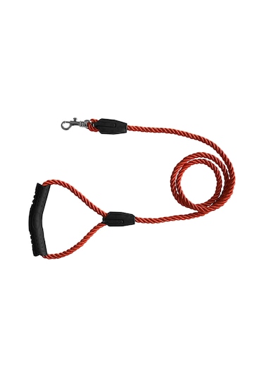 Üçlü Sarmallı Köpek Gezdirme Halatı 1 Cm-120 Cm Turuncu