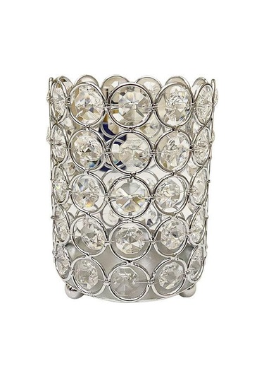 Gümüş Tırnak Kalem Tutucu Kristal Cam Saklama Kutusu Avrupa Ve Amerika Masaüstü Kova Moda Makyaj Fırça Yuvarlak Süsler