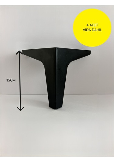 Homdep Kanepe Koltuk Tv Ünitesi Konsol Yükseltme Paris Model Plastik Ayak 15 Cm Siyah - 4 Adet - Siyah