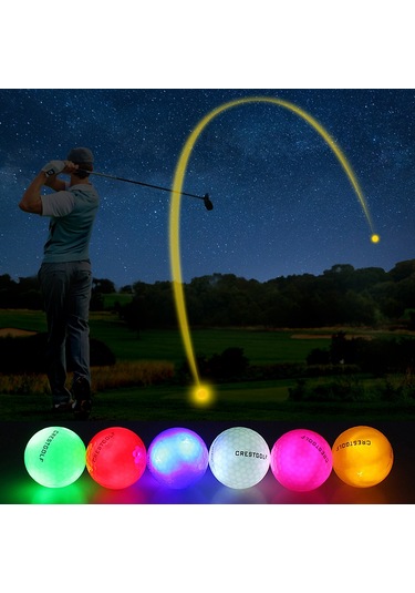 Qingmipy 6 Adet Golf Işık Topu Led Aydınlatmalı Yüksek Elastik Antrenman Ve Maç Topları Çeşitli Renkler Çok Renkli