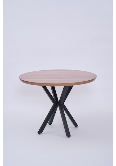 Göksu Yuvarlak Lak Panel Mutfak Masası 100cm Ceviz