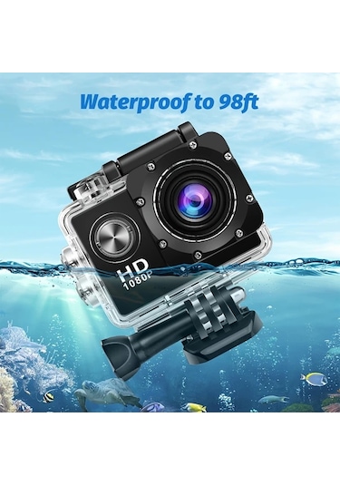 Dashanshop Ourlife 12mp Hd 1080p Aksiyon Kamerası Black 2 Lcd Ekran 140 Geniş Açı 400mah Pil Bisiklet Yüzme Hiking