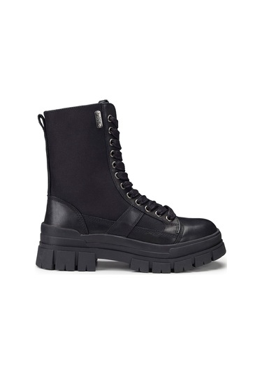 Bot Kadın Oxw202601 Oxs Kyla 2026 Mıd W Leather/nylon Black Siyah