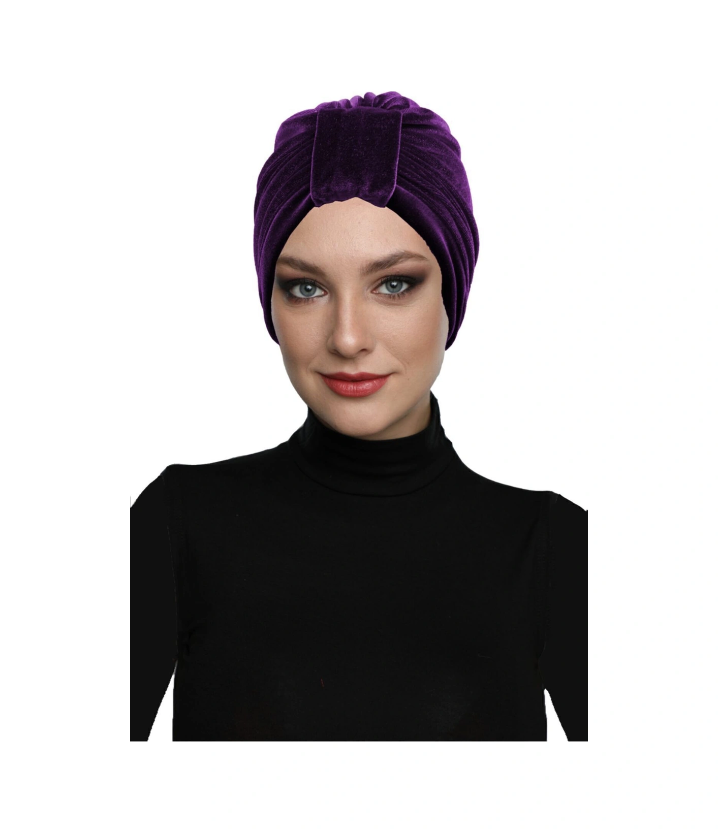 Kadife Kardelen Astarlı Mor Hazır Türban Tesettür Bone Mor