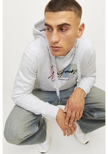Jack & Jones Erkek Sweat 12262421 Açık Gri Açık Gri