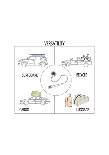 Pazly Sağlam Kilitli Dayanıklı Bağlama Kayışı - Motosiklet, Bagaj, Sörf Tahtası İçin
