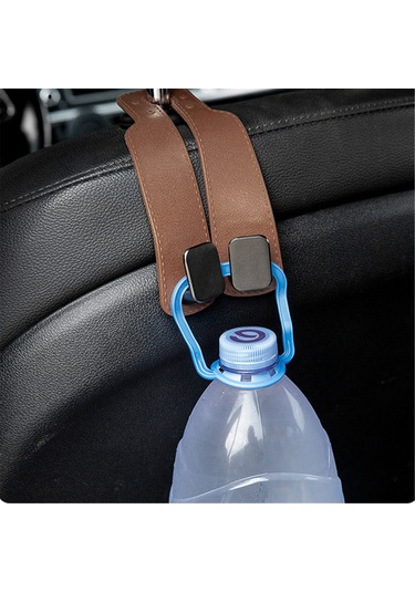 Konesam Araç Sandalye Arkası Çift Kanca - Telefon Tutucu Ve Saklama Fonksiyonu - Yumuşak Silikon - 2 Adet - Açık Kahverengi Diğer