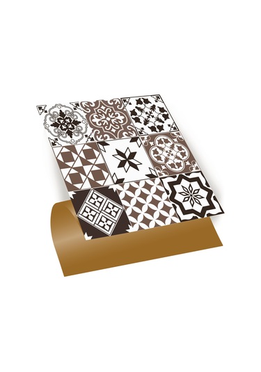 Tink KENDİNDEN YAPIŞKANLI KARMA KAHVELİ SİYAH DESENLİ PVC KARO 30X30