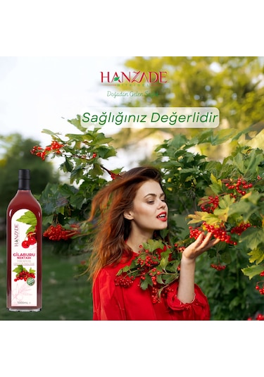 Hanzade Bitkisel Gilaburu Suyu Nektarı Şekersiz 2 x 1 L