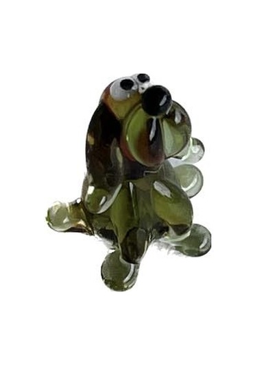 El Yapımı Mini Murano Cam Köpek Biblo A115-05