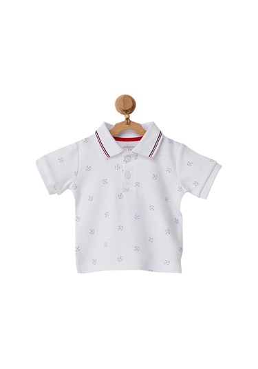 Andywawa Erkek Bebek Polo Yaka Gemi Çapası Motifli Alt Üst Takım Ac22644 001