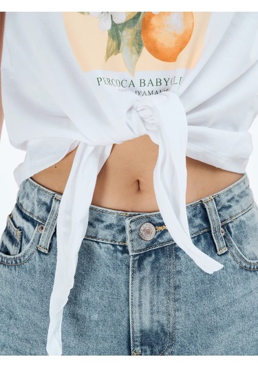 Tvoe Pamuklu Bağcıklı Bel Ve Baskılı Atlet 233095476 Beyaz