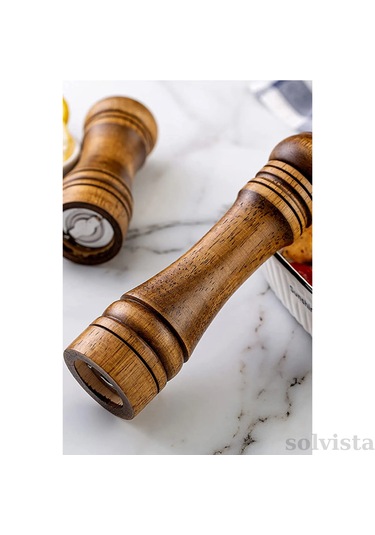 Masterchef 2'li Ceviz Ahşap Tuz Karabiber Değirmeni Seti - 14 Cm