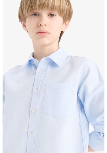 DeFacto Erkek Çocuk Polo Yaka Oxford Uzun Kollu Gömlek F2630A825SMBE343