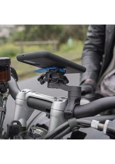 Ranyeek Motorcycle Ve Bisiklet İçin Sürüş Telefon Tutucusu - Yüksek Frekanslı Titreşim Filtreleme Ve Tamponlama Özelliği - Siyah Abs Malzeme Siyah