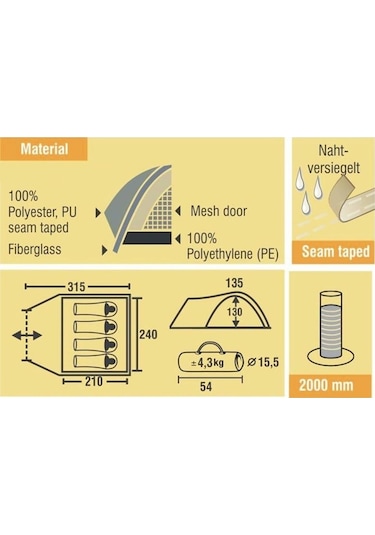 Best Camp Oxley 4 Kişilik Kamp Çadırı Mavi Lacivert Mavi