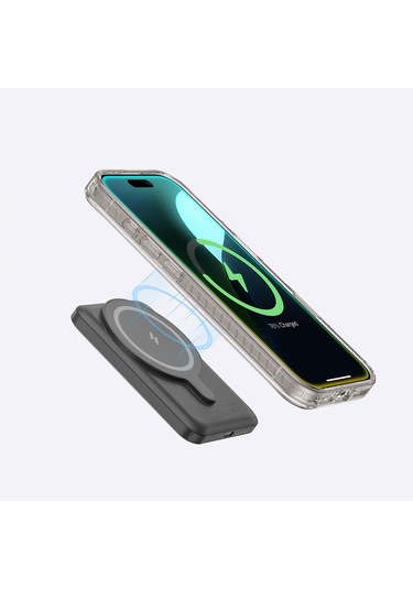 İphone 16 Pro Uyumlu Kılıf Magsafe Şarj Özellikli Yüzük Standlı Amazingthing Titan Pro Serisi Kapak Gri