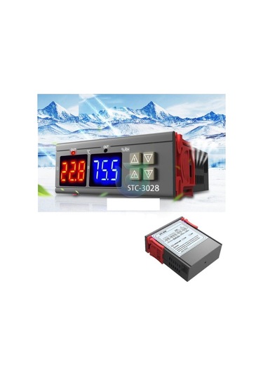 STC-3028 Çift Ekran Isı ve Nem Termostatı 220 V