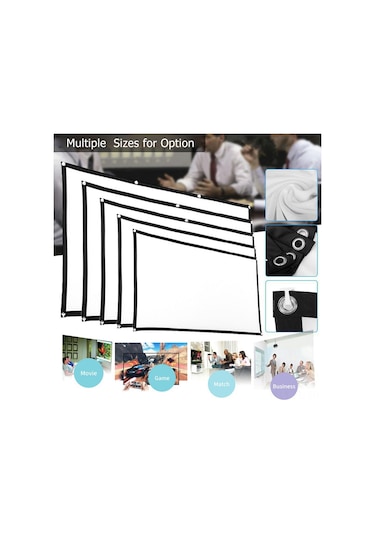 Lemestar 120 İnç 16:9 Seyahat İçin Uygun Projeksiyon Perdesi - Katlanabilir Elastan Kumaş Malzeme
