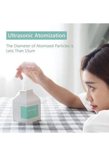 Vkemall Milk Box Şeklinde Ev/ofis Usb Nemlendirici - Ultrasonik Atomizasyon, 30db Sessiz Çalışma, İki Modlu, Kolay Su Ekleme