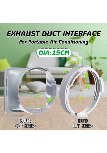 Suofeng Ac Exhaust Hose Connector Ellipse Tip - 13cm Diametre Borular İçin, Sabit Bağlantı, Isı Kaçakını Önler, Beyaz Abs Malzeme