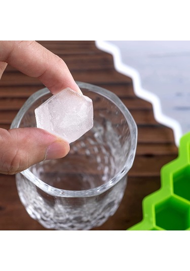 Yifomall Kapaklı Silikon Petek Buz Kalıbı - Mutfak Kullanımı İçin Yeşil Renkli Pratik Buz Yapma Aracı Çok Renkli