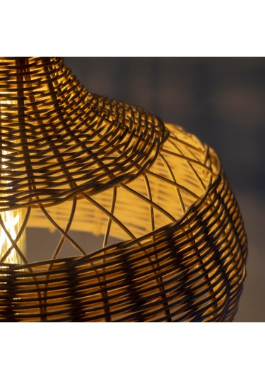 Zümrüt Cloud Doğal Bambu Rattan Sarkıt Avize 40 CM