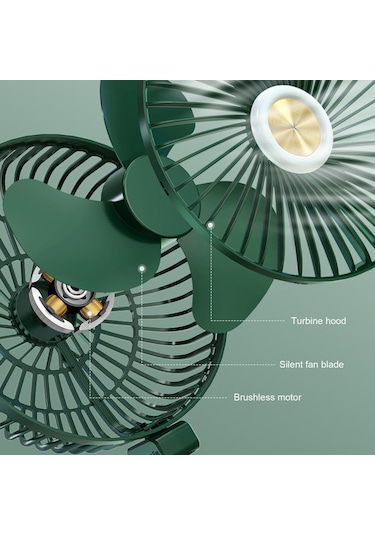 Symbee Beyaz 5200mah Usb Şarjlı Katlanabilir Led Lamba Fanı, 3 Hızlı Rüzgar, Telefon Tutucu, Dikey-yatay Dönebilen Ev/seyahat Fani