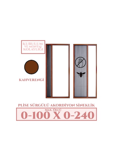 Plise Akordiyon Sineklik En:0-100 X Boy:0-240 Tüm Kapı Çeşitleri