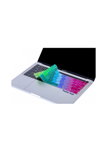 Macbook Pro Touchbar Klavye Koruyucu 13-15Inc Us İngilizce Dazzle Pembe Yeşil