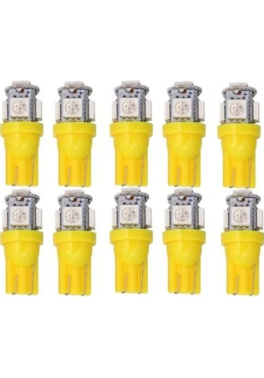 Led 5050 Smd T10 W5w Jaune 12v Dc X10 B